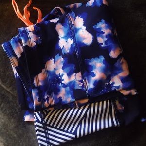 Blue and Orange Floral Active Leggings - Old Navy